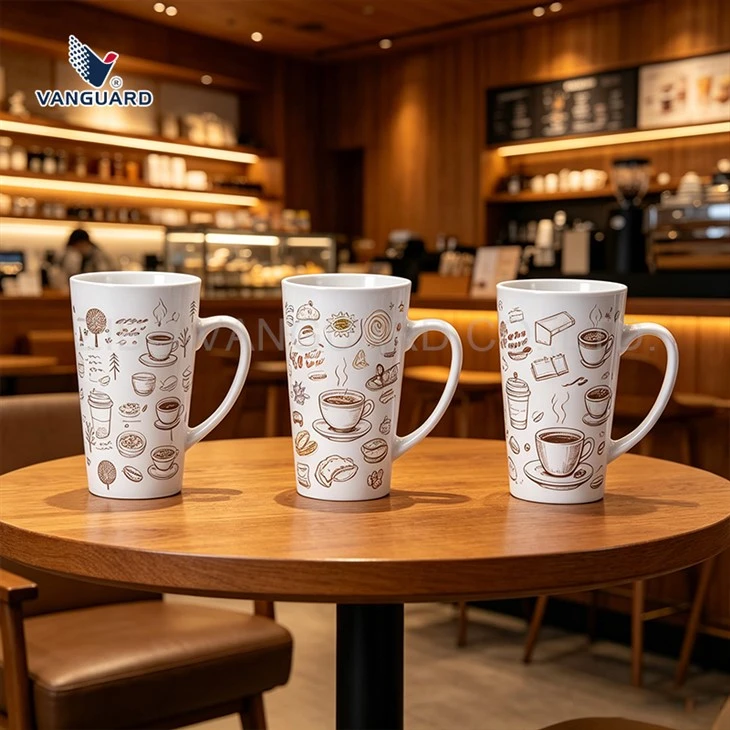 Tasse en céramique cylindrique en forme de V